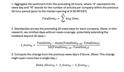 outlines the methodology behind our SScore