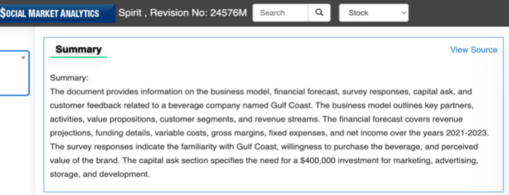 Company Overview and Summary Feature