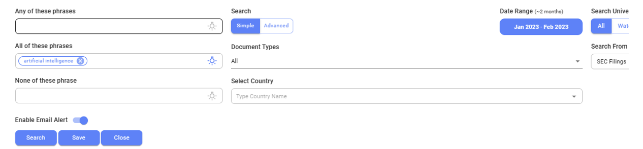 example of CA’s ThemeX search engine