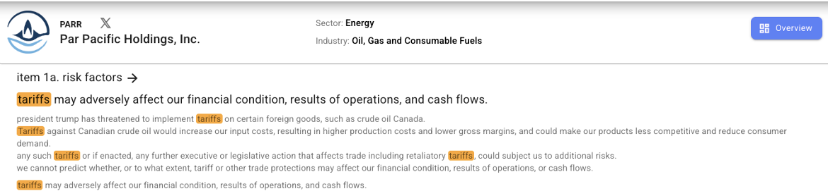 $PARR risk factors